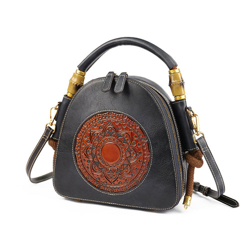 Leather Women's Bag Retro Head Leather