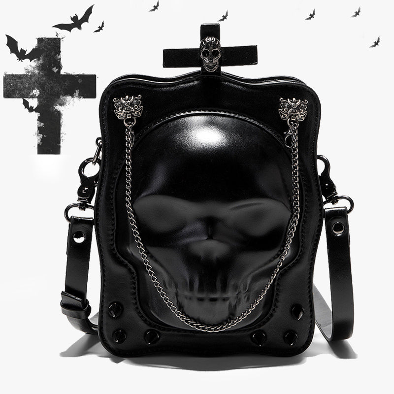 Halloween Skull Shoulder Bag Dark Gothic Crossbody